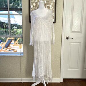 NWOT White Crocheted Cover Up